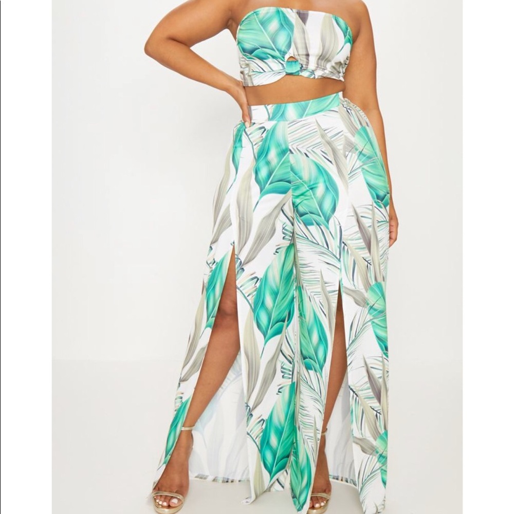 PLT tropical print pant set.